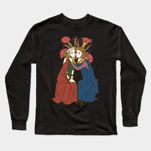 Cute Medieval Couple Illustration Long Sleeve T-Shirt